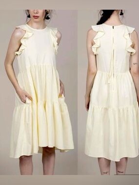 Ulla Johnson Sienna Ruffle Tiered Tunic Cottage Core Coquette Babydoll Dress 6